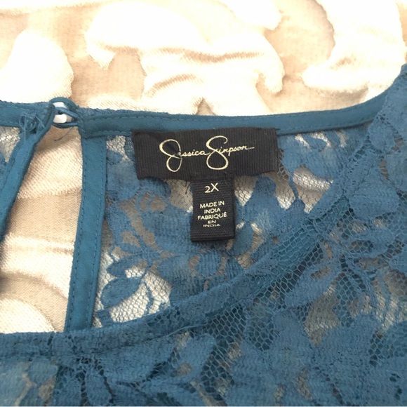 Cold Shoulder Floral Embroidered Jessica Simpson Blouse Size 2X - Picture 6 of 8